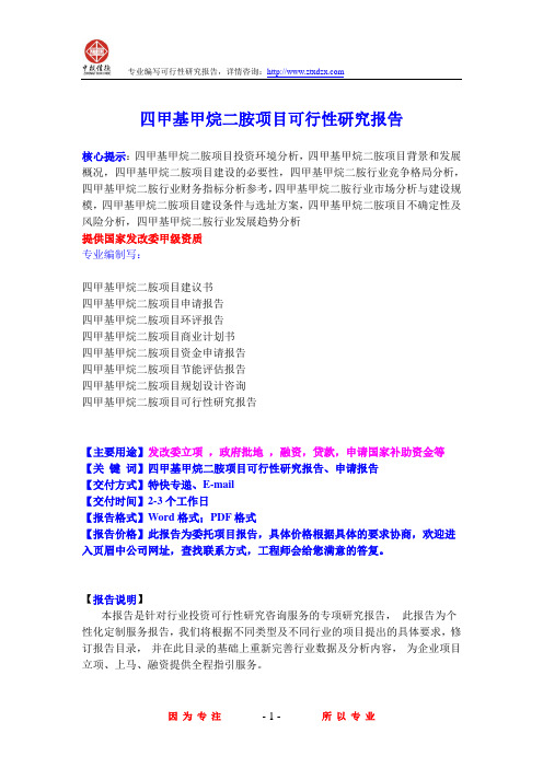 四甲基甲烷二胺项目可行性研究报告