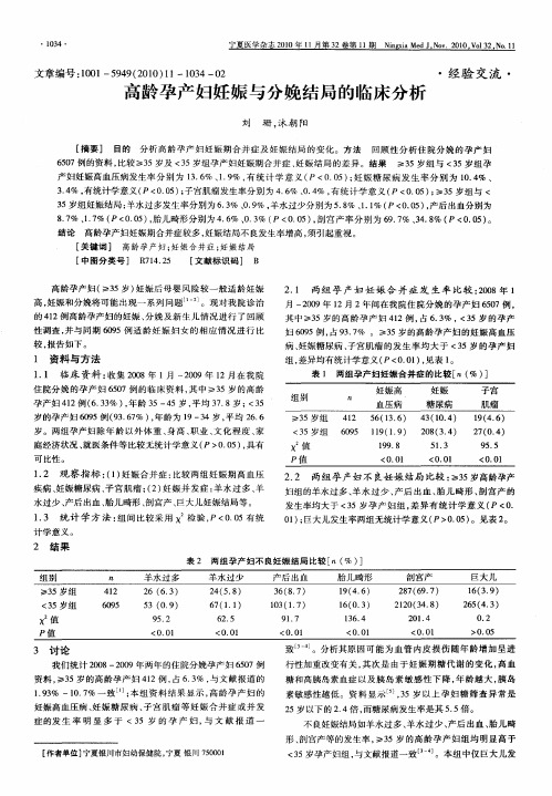 高龄孕产妇妊娠与分娩结局的临床分析