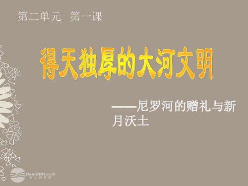 八年级历史与社会上册 2.2得天独厚的大河文明课件 人教新课标版