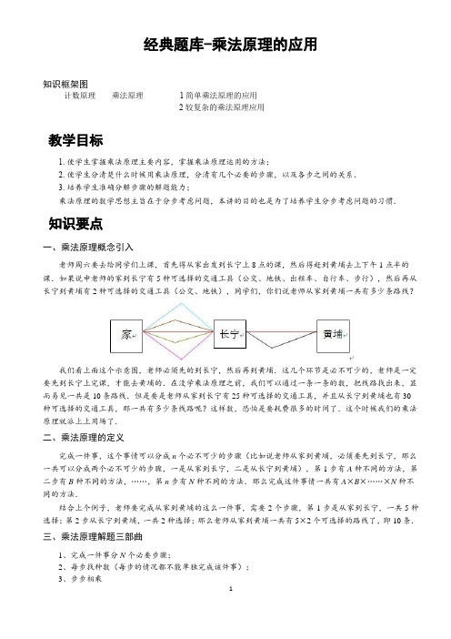 经典题库-乘法原理的应用【附详答】