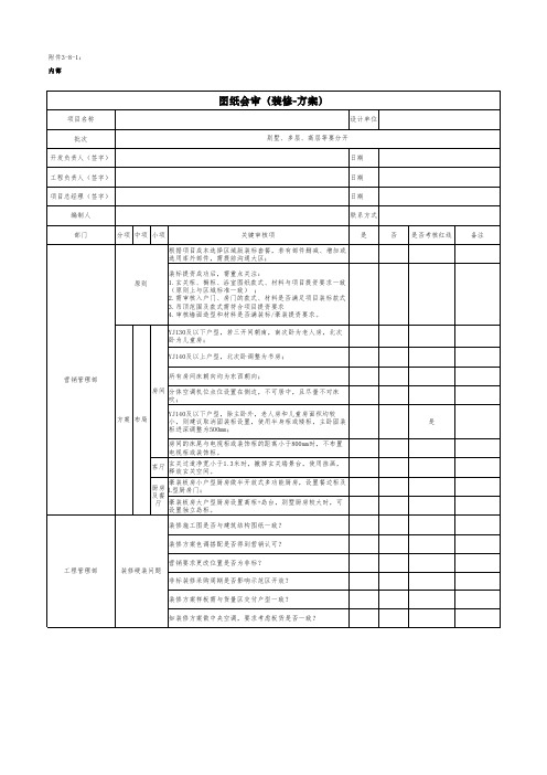 图纸会审表(装修-方案)