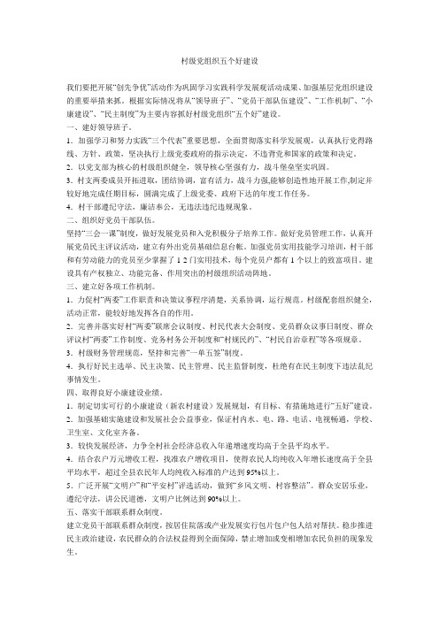 村级党组织“五个好”建设