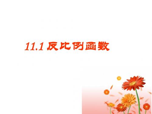 苏教版八年级数学下册课件 9.1反比例函数