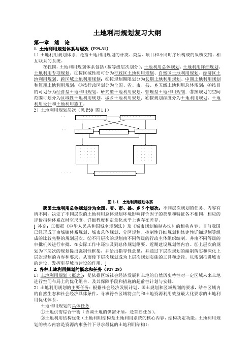 土地利用规划考前复习资料(详解版)