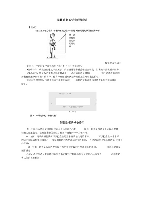 销售队伍的现状问题及分析