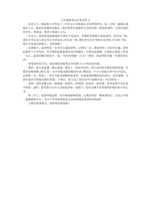 点亮感恩的心灯优秀作文