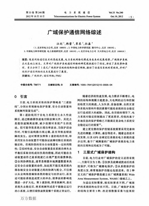 广域保护通信网络综述