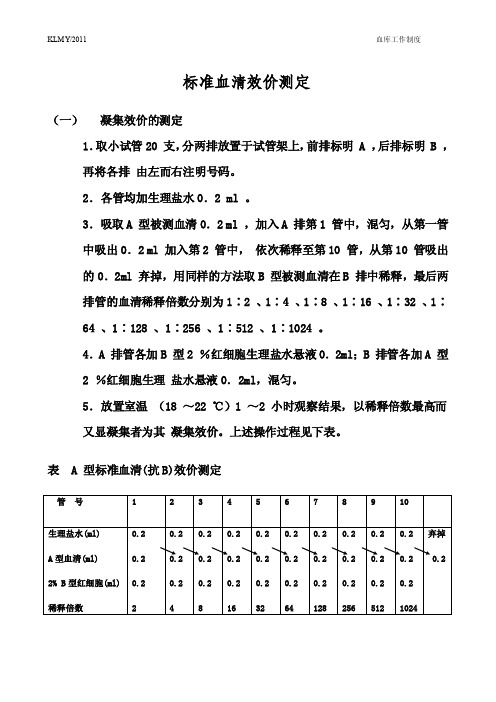 标准血清效价测定