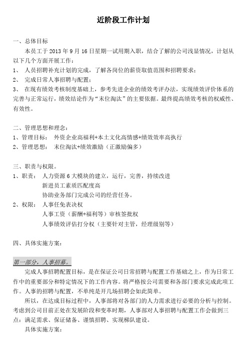 人力资源总监工作计划