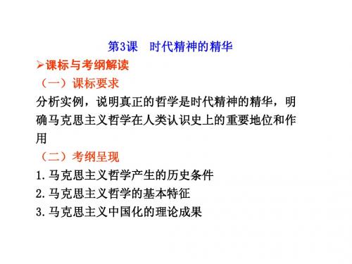 【高考调研】2012届高考政治一轮复习 第3课时代精神的精华 课件 新人教版必修4
