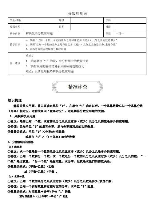 (完整版)小学数学分数应用题