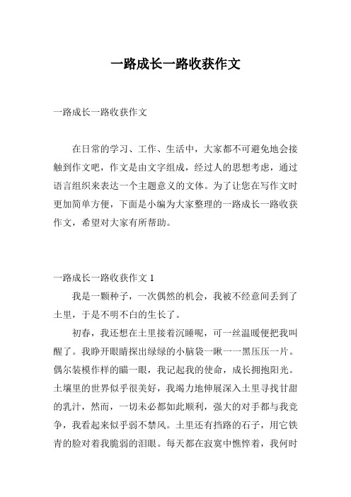 一路成长一路收获作文