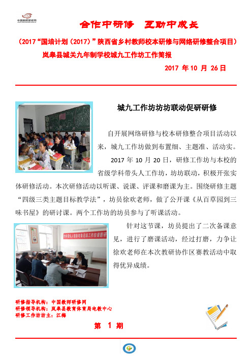 研修简报第一期