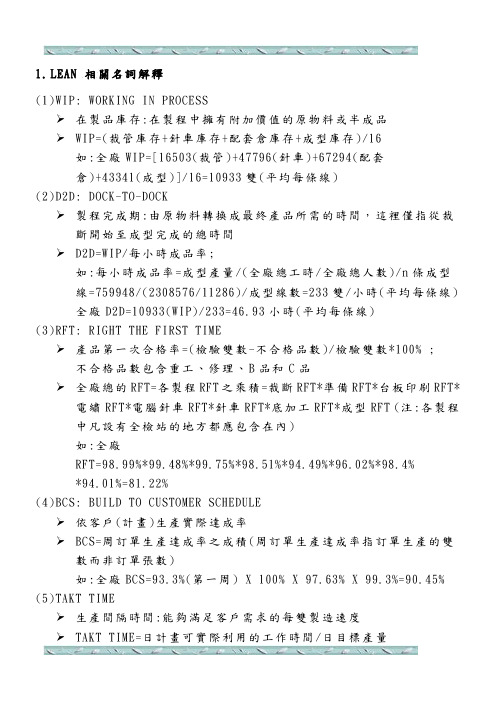 LEAN 相关名词解释