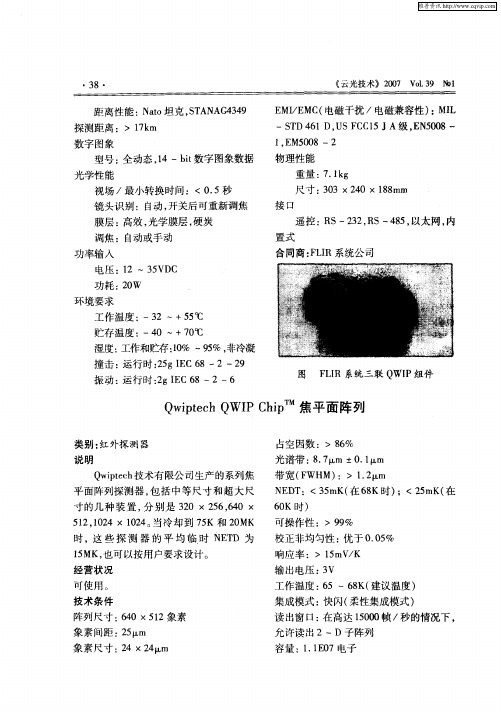 Qwiptech QWIP Chip TM焦平面阵列