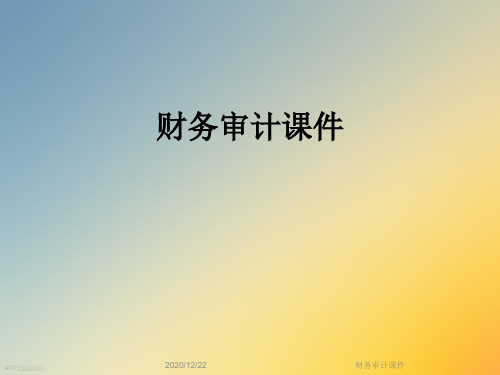 财务审计课件