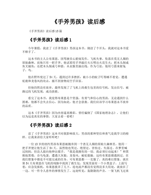《手斧男孩》读后感
