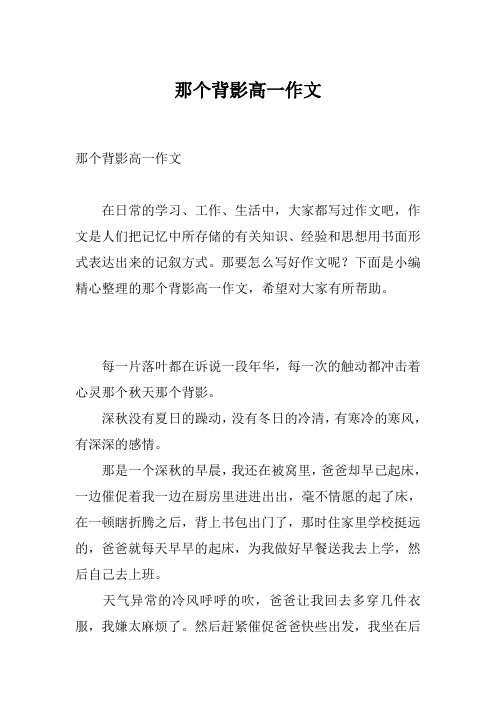 那个背影高一作文