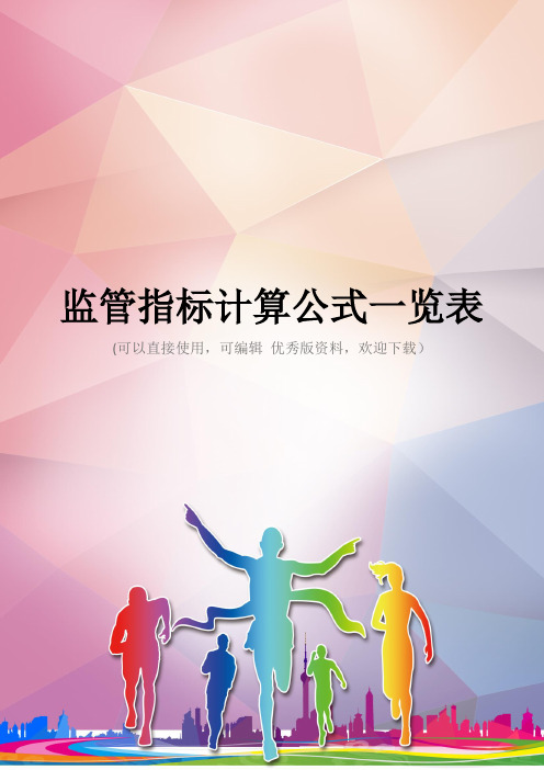 监管指标计算公式一览表优秀资料