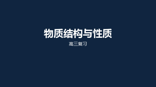 苏教版高中化学2020高考二轮复习：物质结构和性质(共14张PPT)