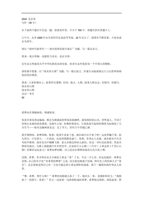 高考作文素材《绿水青山图3》