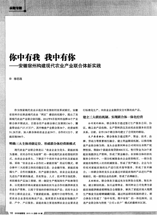 你中有我 我中有你——安徽宿州构建现代农业产业联合体新实践