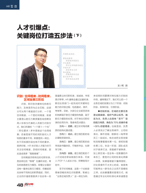 人才引爆点：关键岗位打造五步法(下)