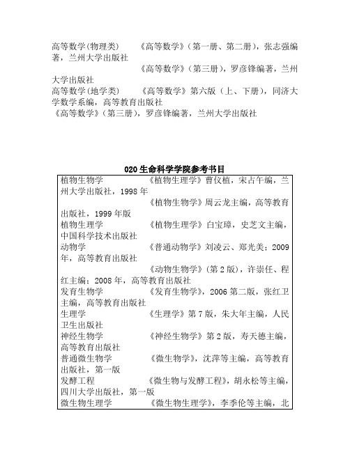 兰州大学参考书
