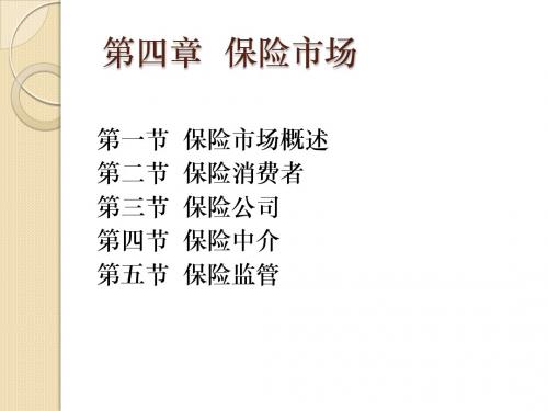 保险学第四章 保险市场