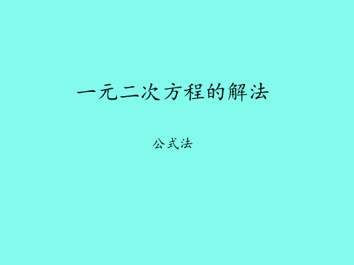 湘教版九年级(初三)数学上册一元二次方程的解法-公式法_课件1
