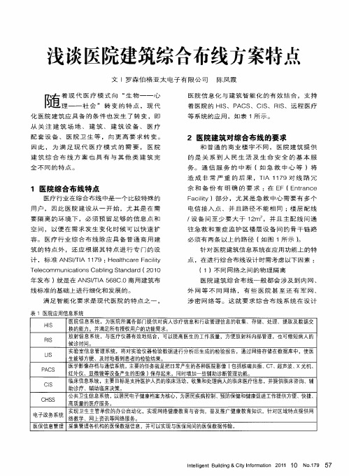 浅谈医院建筑综合布线方案特点