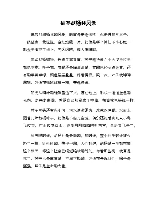 描写胡杨林风景的作文