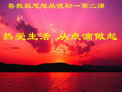 热爱生活,从点滴做起ppt优秀课件1 鲁教版