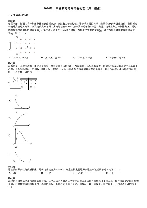 2024年山东省新高考测评卷物理(第一模拟)