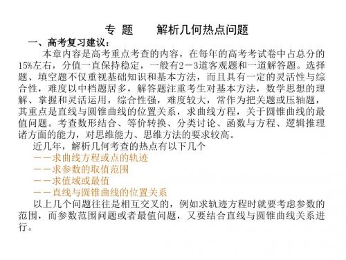 高考数学解析几何热点问题