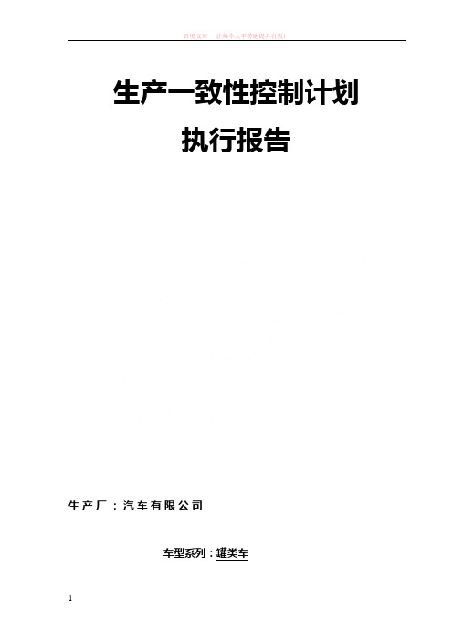 1生产一致性控制计划执行报告 (1)