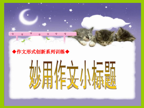 妙用作文小标题解读