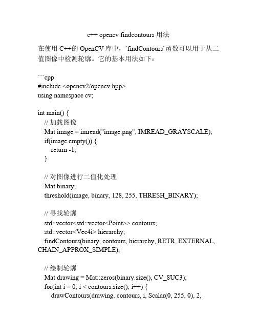 c++ opencv findcontours 用法