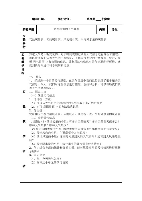 总结我们的天气观察