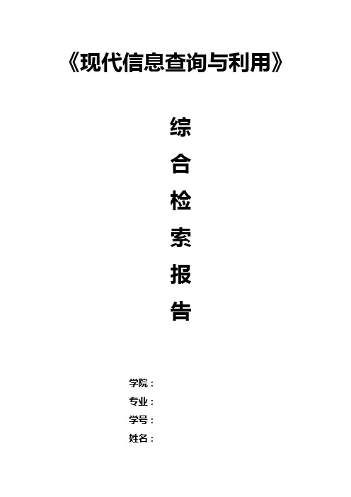 综合检索报告