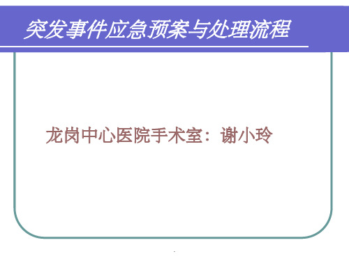 突发事件应急预案与处理PPT课件