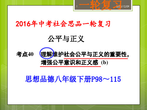 公平与正义(考点40)PPT教学课件