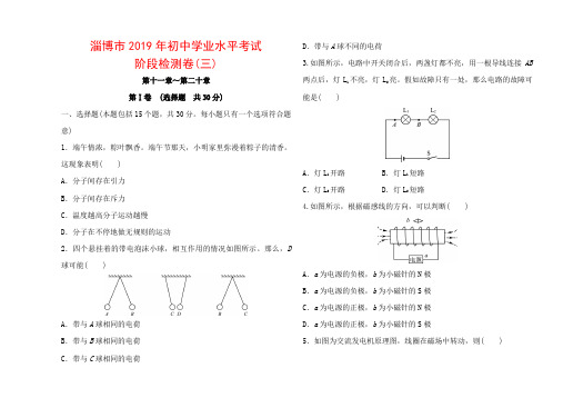 淄博市2019年初中学业水平考试_中考物理阶段检测卷(三)