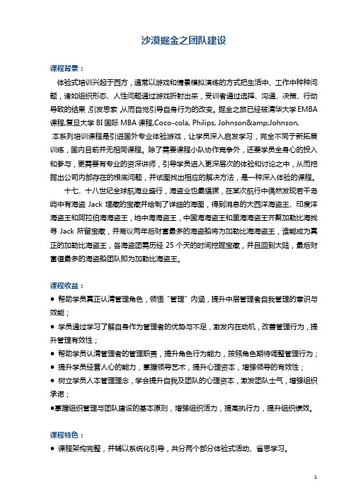 《沙盘模拟加勒比海盗之团队建设》