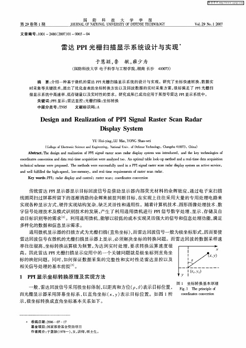 雷达PPI光栅扫描显示系统设计与实现