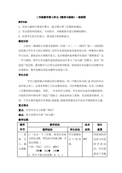 二年级下册数学教案-7.7  数学广场-流程图  ▏沪教版  (1)