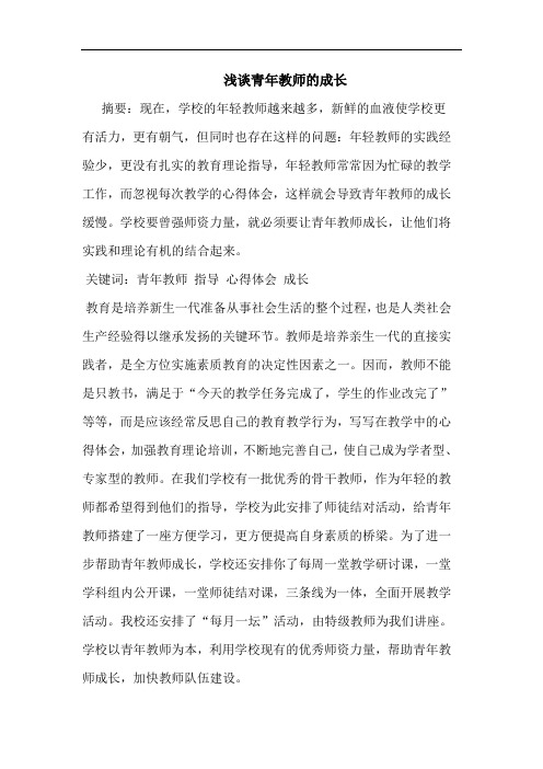 青年教师成长