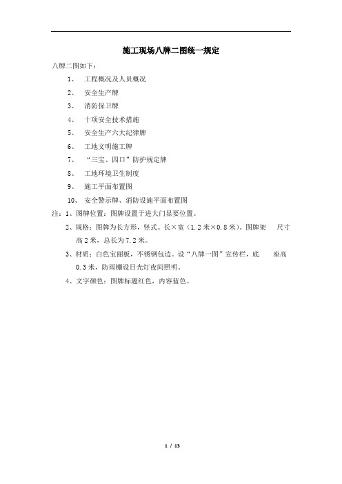 施工现场八牌二图统一规定
