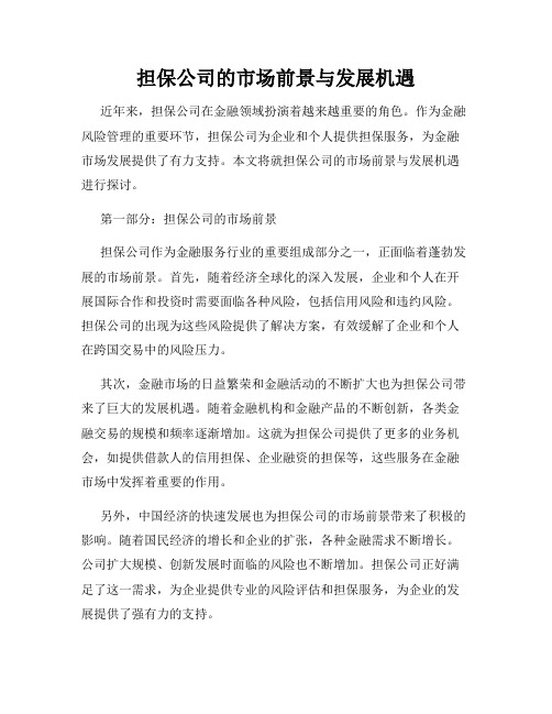 担保公司的市场前景与发展机遇