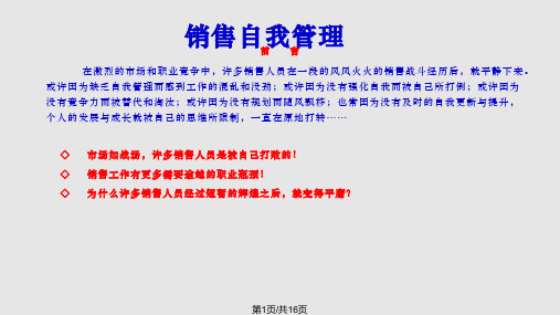 销售自我管理PPT课件